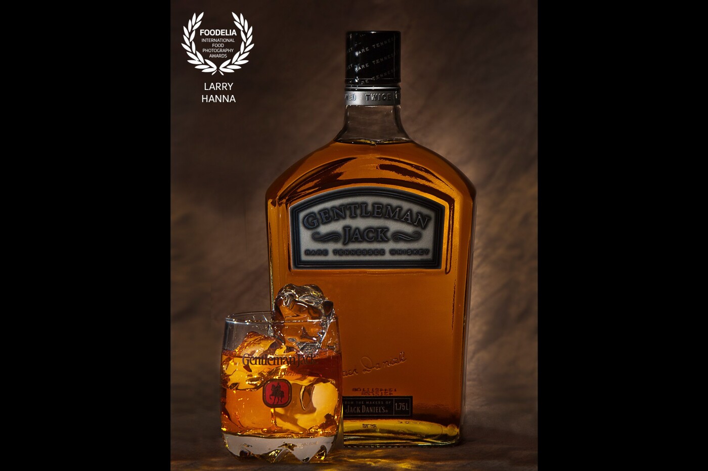 Gentleman Jack is a very smooth bourbon whiskey that is my drink of choice. I photographed this in my home studio backlighting the bourbon to show its color.
