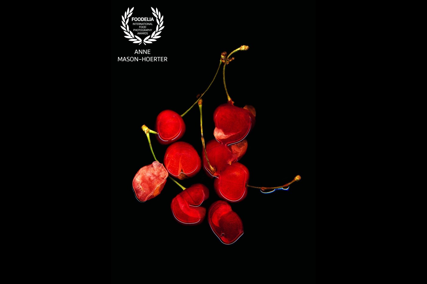 I wanted to capture the simple elegance of cherries melting. The final image consists of both multiple images scanned data and multiple camera data. 