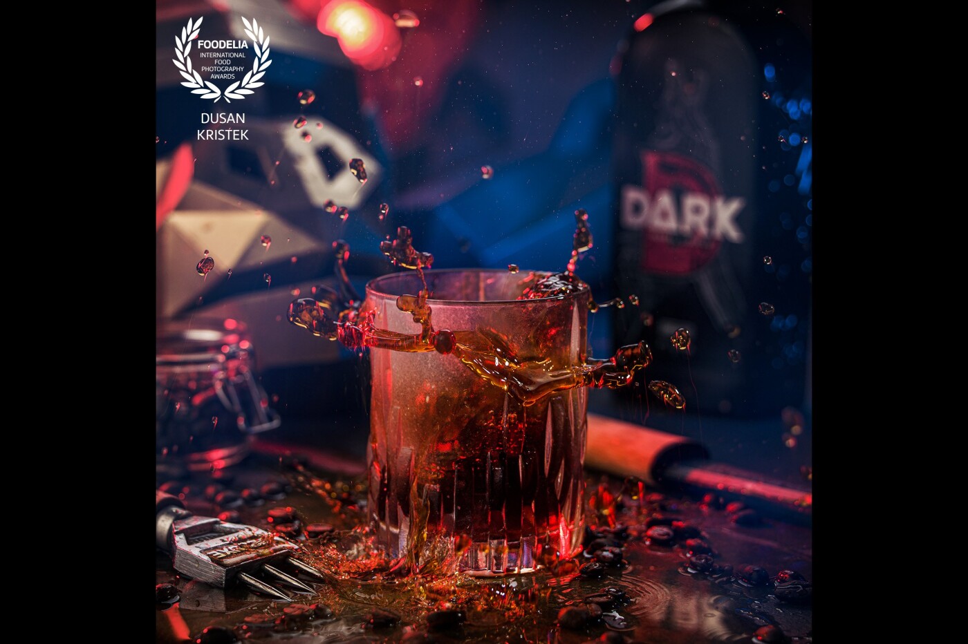 I love drink photography...this one is for biggest Slovak distillery and distributor...negroni and one brick of ice in action :)