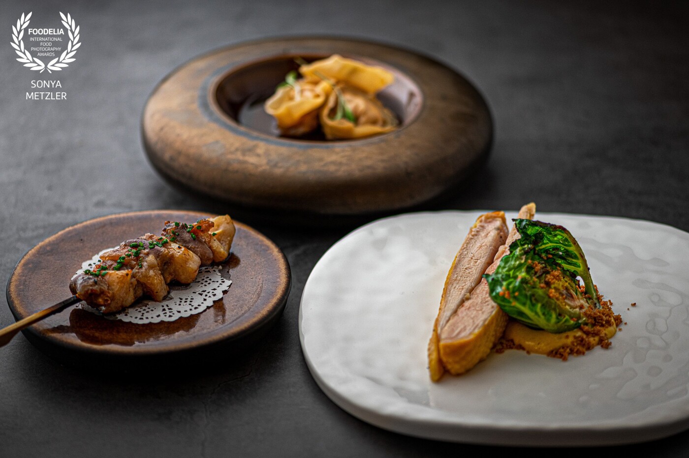All good things come in threes - chicken three ways.<br />
Restaurant @solasoho in London, United Kingdom<br />
Chef Victor Garvey and SOLASoho team