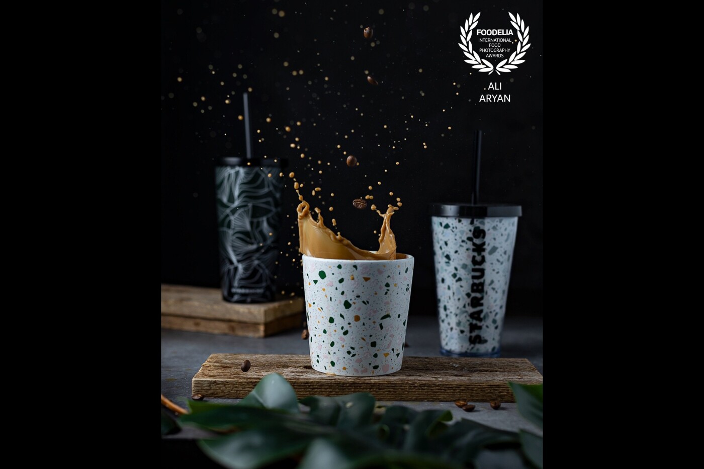 Hi everyone, this is the new collection of mugs from Starbucks cafe, and I have completed it with a splash shot, i also added coffee beans to make it look realistic. Hope you like it and goodbye.<br />
