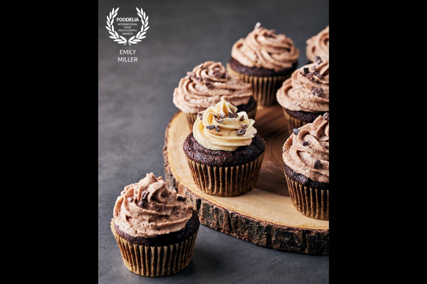 Homemade Vegan Chocolate Fig Cupcakes with Irish Cream Frosting, and Fig Irish Cream Frosting. Nikon D810, 105mm/2.8, ISO 100, 1/160 sec, f/7.1 with Godox SK400ii strobe.