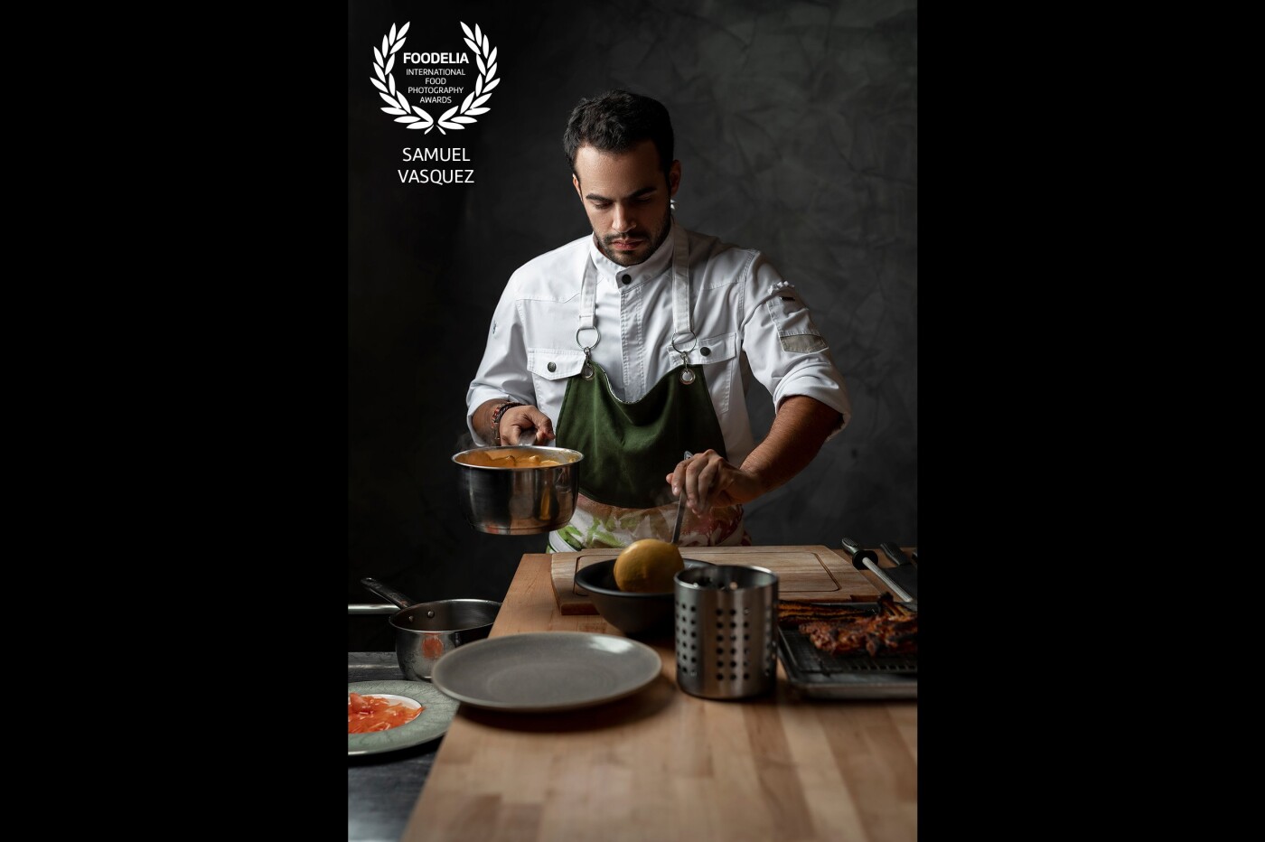 This is Chef Carlos Romero part of the new upcoming wave of promising chefs in the Dominican Republic. This image is featured in Santo Domingo Times Magazine as part of an article about the new generation of cuisine in the country and the faces behind it.