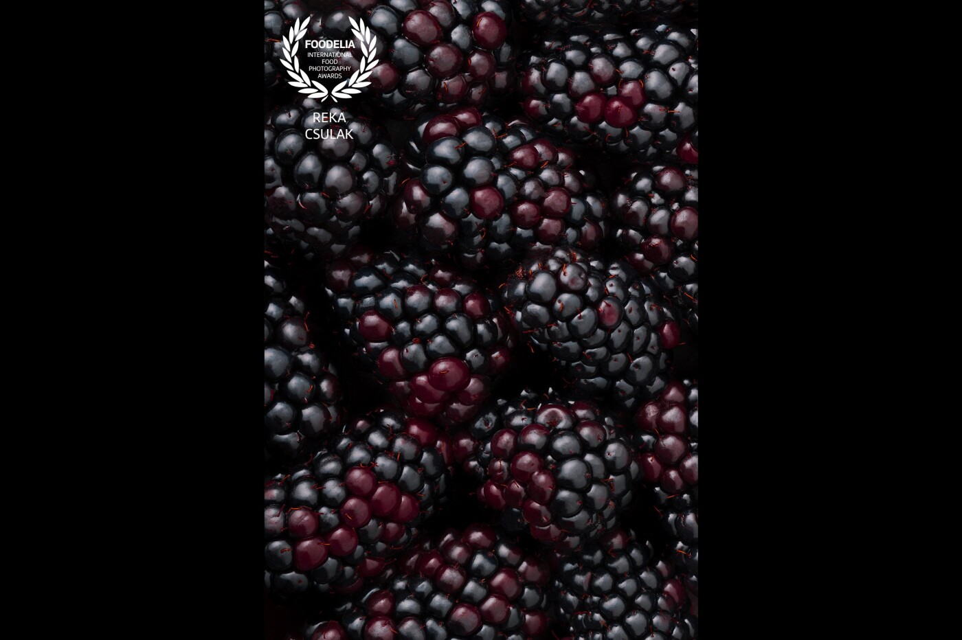 I am in love with macro food textures, and black colour in food is something that you can find very rarely. This is why I preserved the moment of these beautiful blackberries in silky light.
