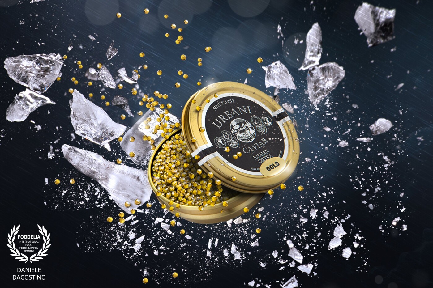 A "crash" of caviar and ice for an explosion of flavor.<br />
Multi-layer technique for this work.<br />
Client: Urbani Truffle- NY<br />
Shoot by Nikon d810+ nikkor 24-70 + Hensel contra flash.