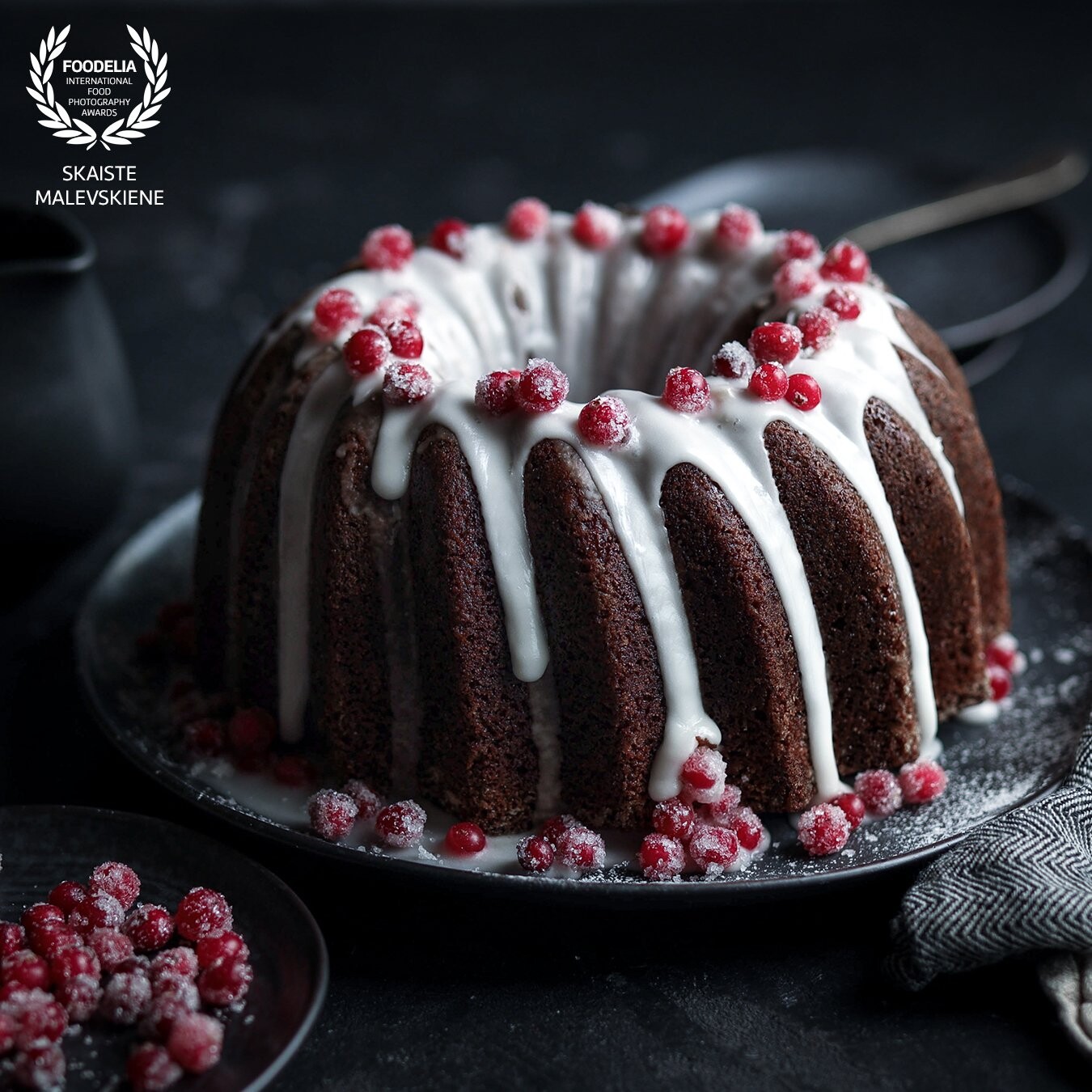 Gingerbread bundt cake with candied lingonberries crown. I am a huge fan of gingerbread dough or gingerbread anything and of course the process of baking just to fill your home with these beautiful  scents.