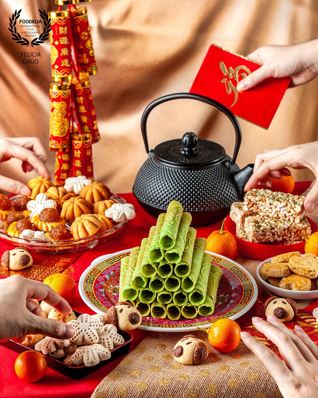 An individual Lunar New Year gathering. This was inspired by more product-style photography and was shot with one speedlight and one pair of hands.