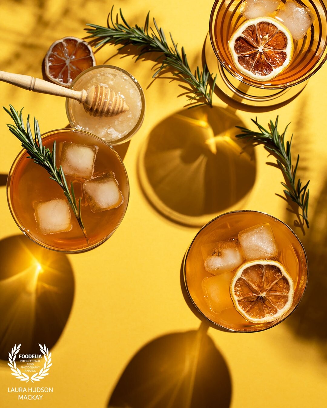 Honey infused Rum and lemon cocktails.  Inviting Summer into my photography studio on a chilly Spring day was such a joy!<br />
Photoshoot for The Apiarist Drinks.