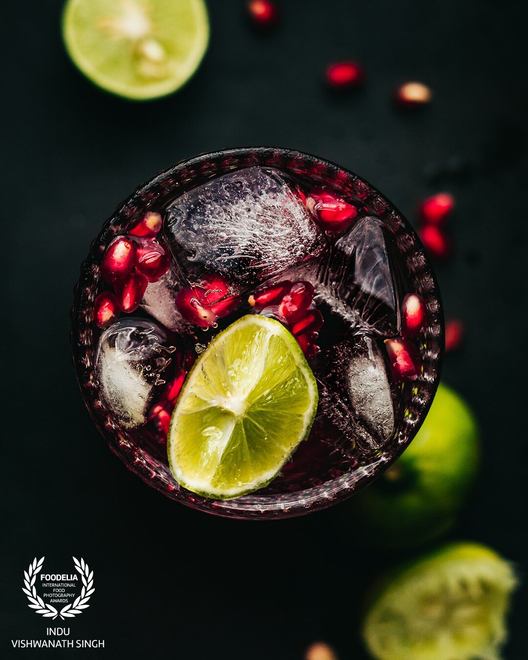 One of my favourite summer drinks, Pom Smash Cocktail! I wanted to capture the details the ice, ingredients of the drink and contrasts on the colors! <br />
Primary Gear : Sony Alpha, Godox Lighting