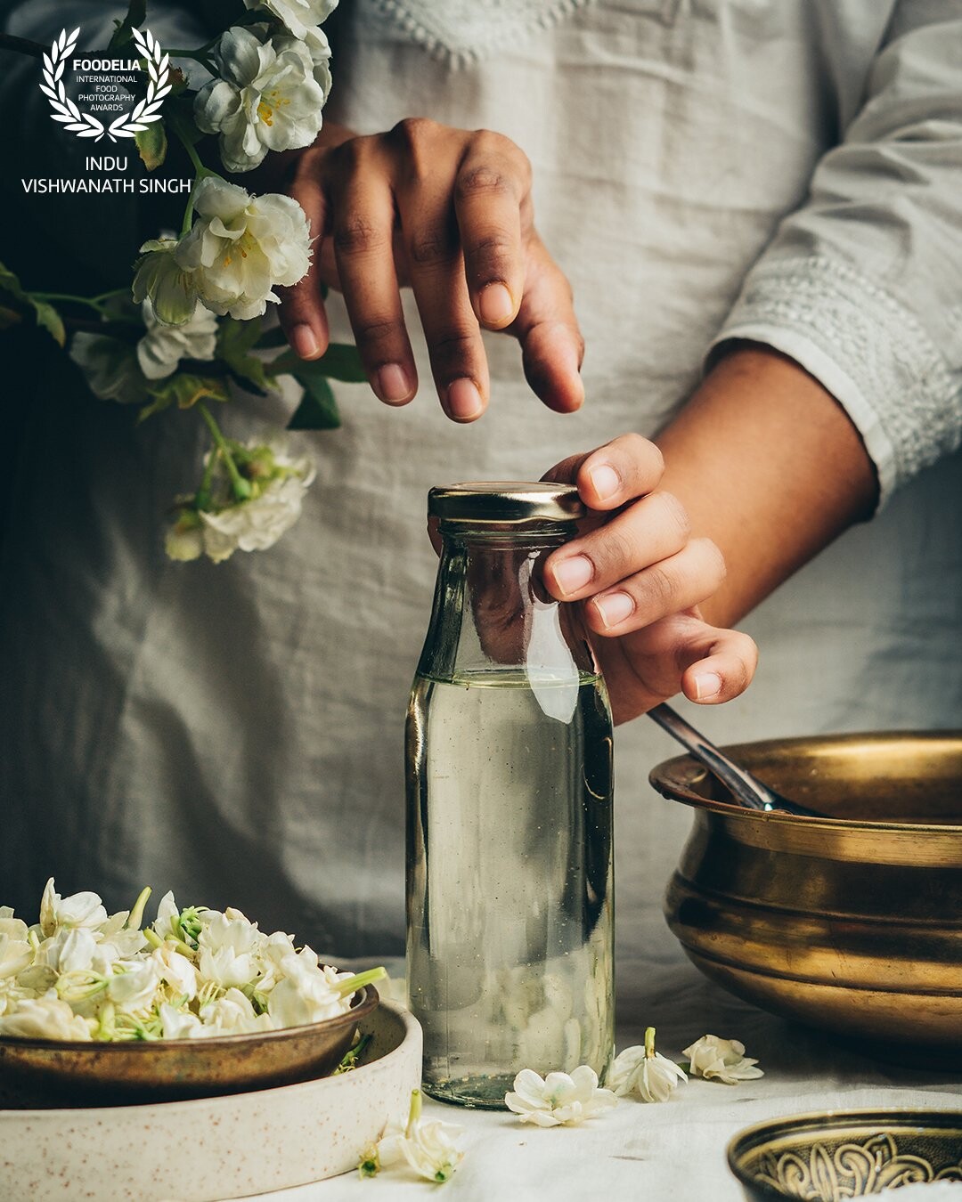 Making jasmine syrup. The spring season around the globe celebrates making lilac syrups and here in India, I love making batches of Jasmine syrup.