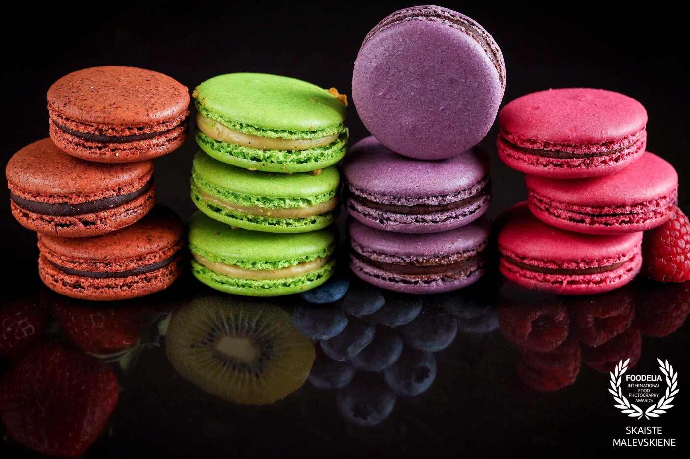 A product shot for a client. Is it the imagination or do you really see the tastes of these macaroons? Multiple shots combined to catch the idea.