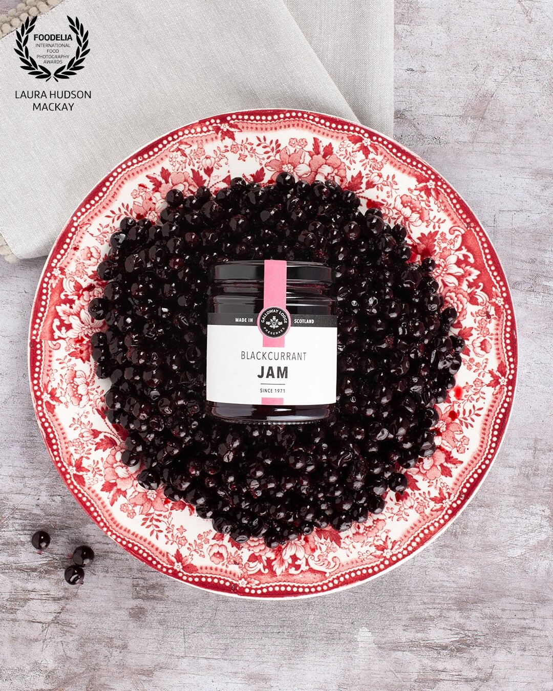 A delicious product, a beautiful new plate and hundreds of blackcurrants called for a fun (and quite messy) overhead photoshoot.