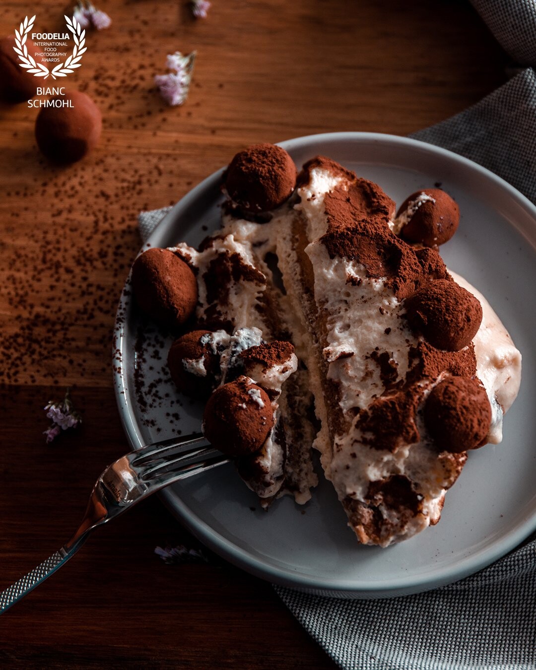 Tiramisu with a touch of marzipan. Such a great dish to vary with ingredients, staying true to the authenticity of the basic recipe. And definititely a photo which whets your appetite!