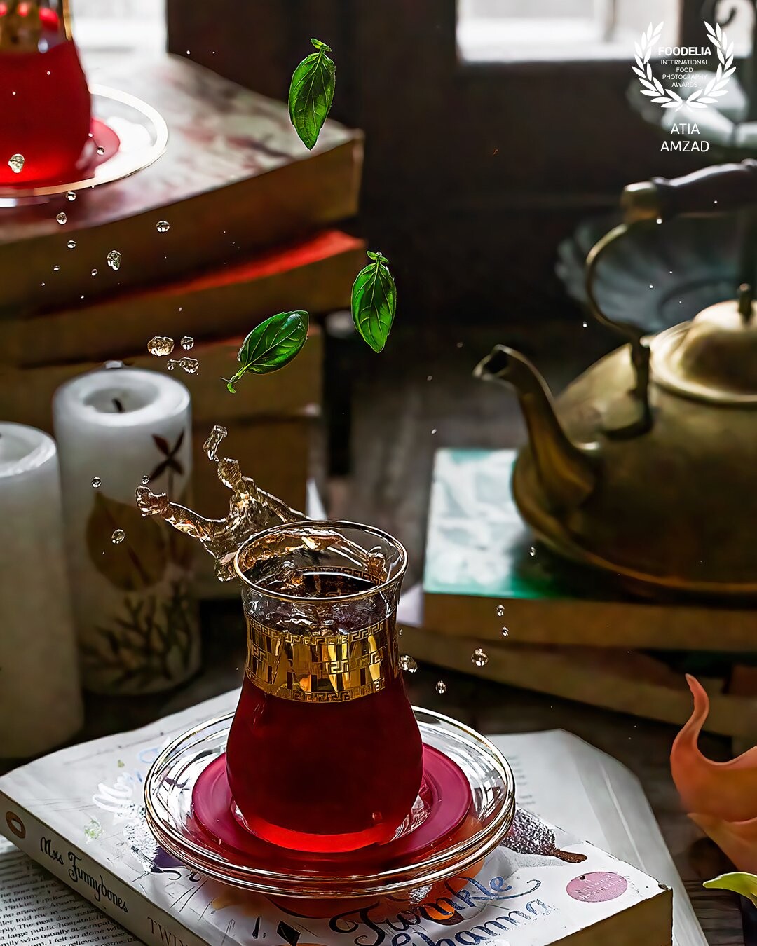 Being a tea addict, I always love to capture tea images, so in a fine winter morning I decided to have a cup of basil tea,  but before that I wanted to capture a picture of it. And here it is,  beautiful splash and levitation with the tea!!