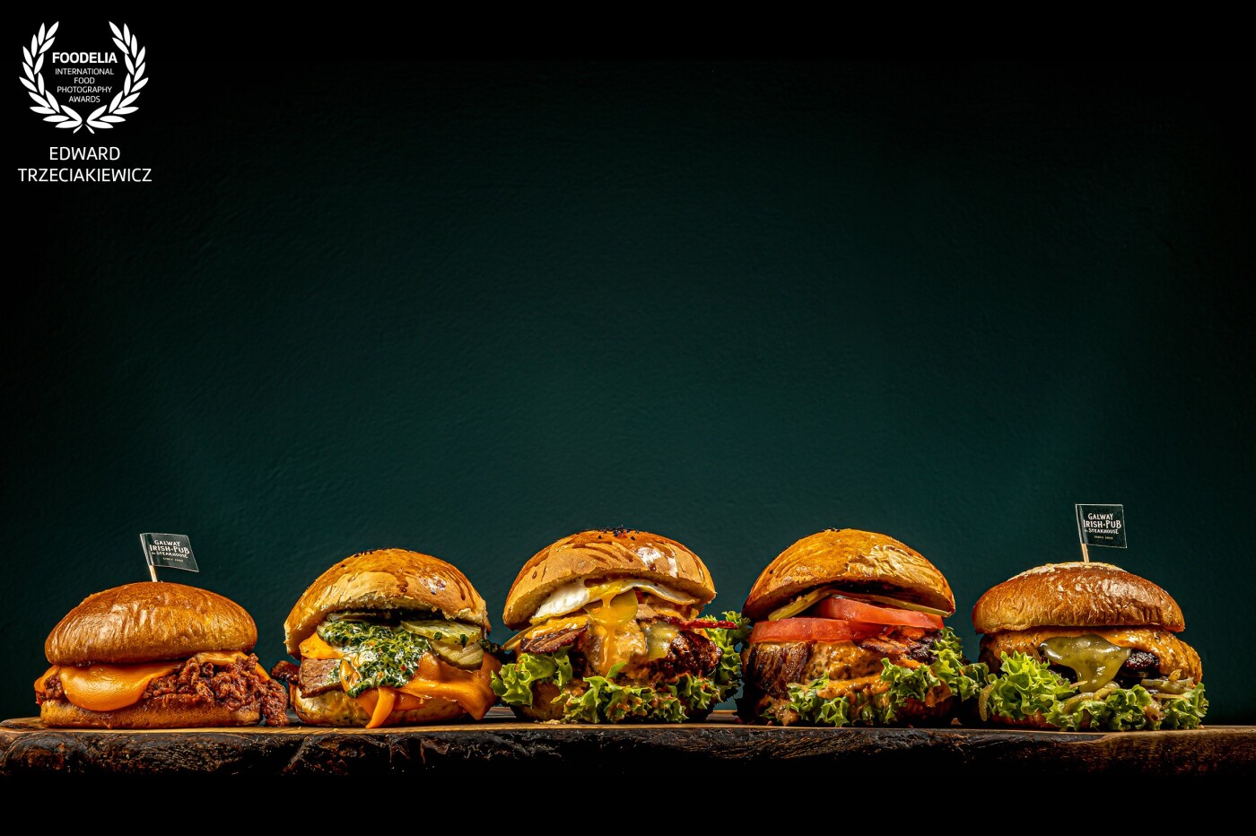 Photosesion for Irish Pub & SteakHouse in Rzeszów, Poland<br />
@irish_rzeszow<br />
<br />
Set of Hamburgers:<br />
From the left side<br />
1 Sloppy Joe <br />
2. Brisket Burger <br />
3. Egg Burger<br />
4. Philly Cheese Burger<br />
5. Smash Burger<br />
<br />
Chef Maciej Grubman<br />
@maciej_grubman