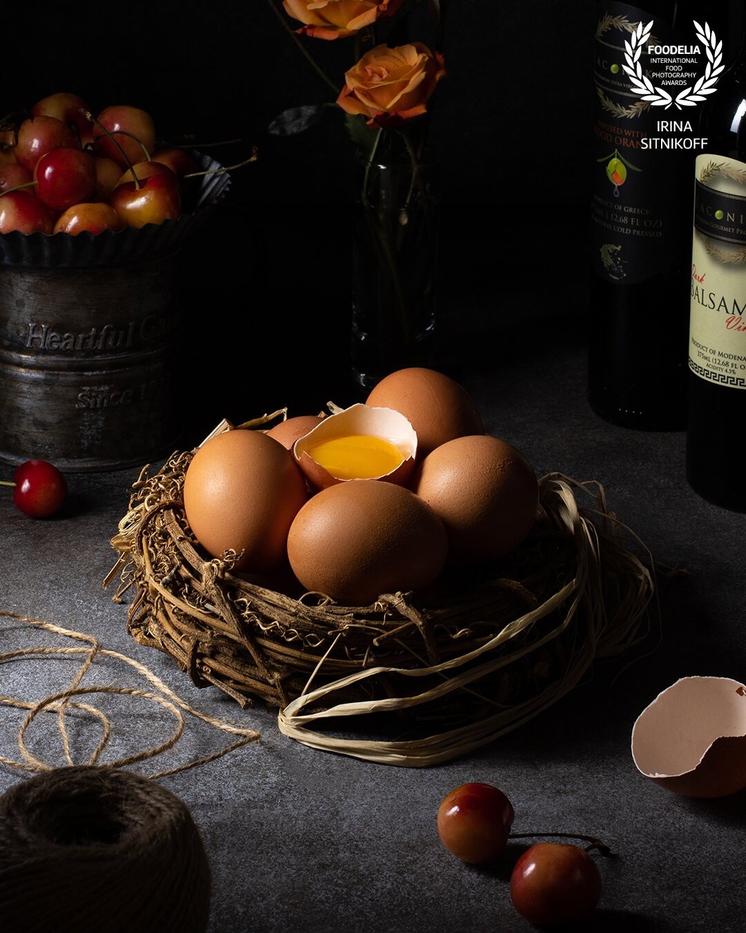 The beauty is all around us, it is even in simple things like eggs. I enjoyed working with this image, especially working with the light to create a mysterious look.
