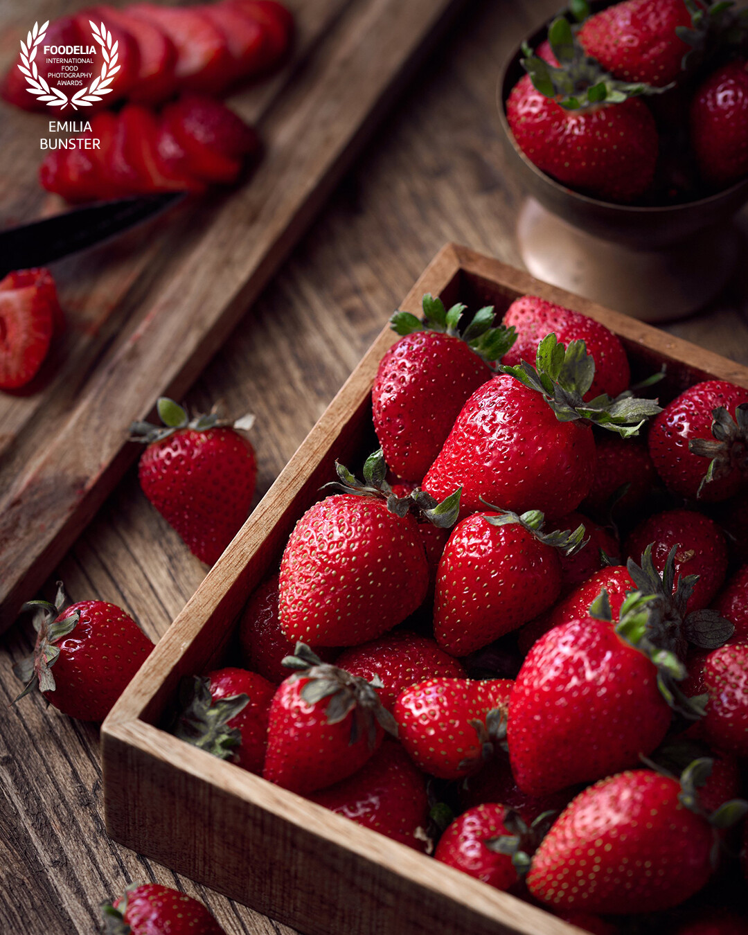 (Eva Kosmas Flores challenge) <br />
Inspired by Eva’s use of Red in her work<br />
<br />
I wanted to use the context of the strawberries being cut and prepared for something, but in my case I concentrated on the stacked strawberries which I think look great in detail.