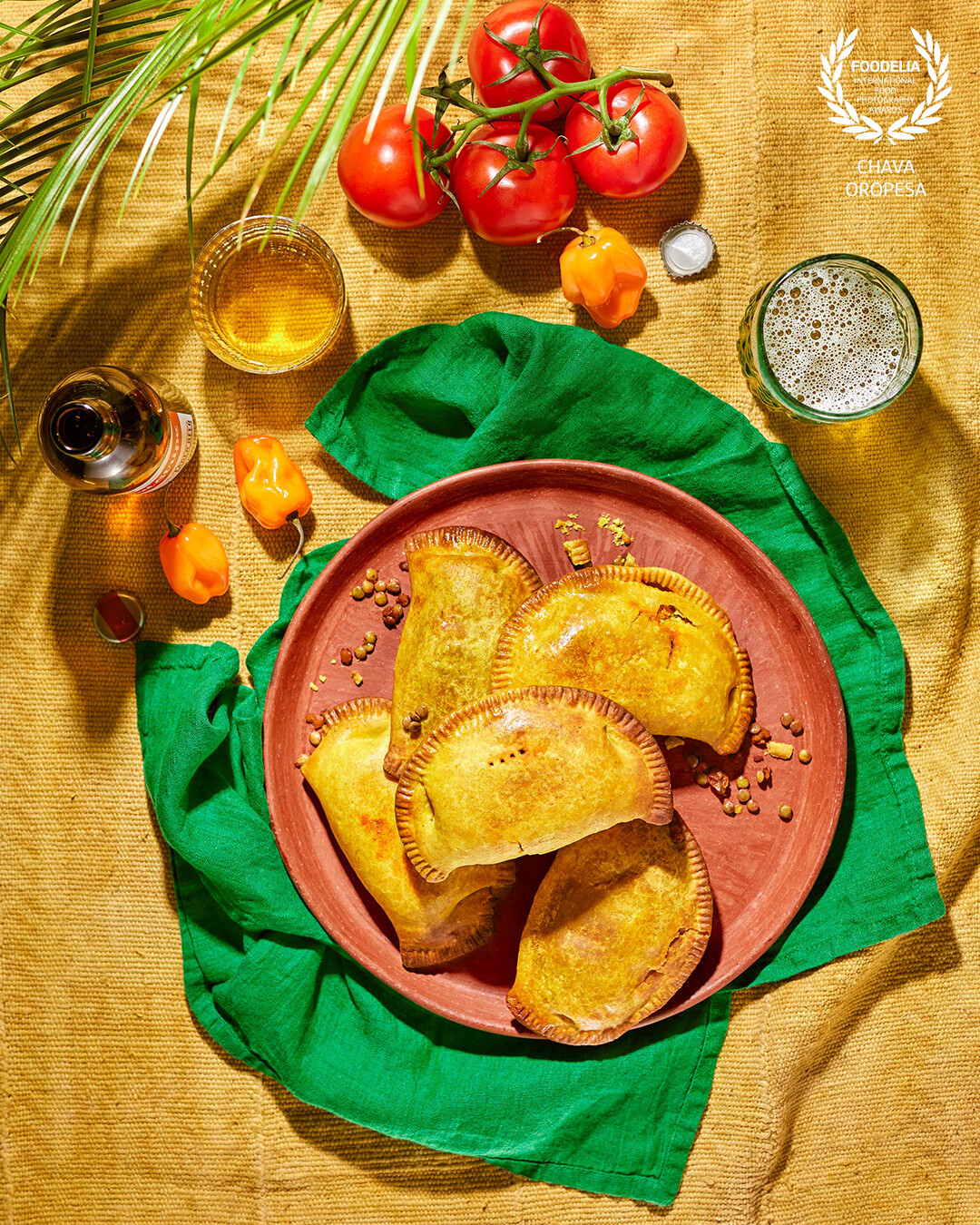 Editorial work for VegNews Magazine<br />
Beefy, Cheesy Golden Jamaican Patties, part of their summer spread.<br />
Food Styling: Lorena Masso