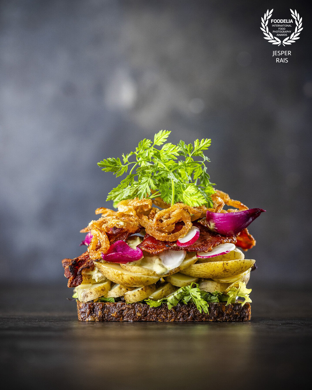 The famous danish "smørrebrød" - an openfaced sandwich. Picture is the bookcover for at new book "101 pierces of smørrebrød".