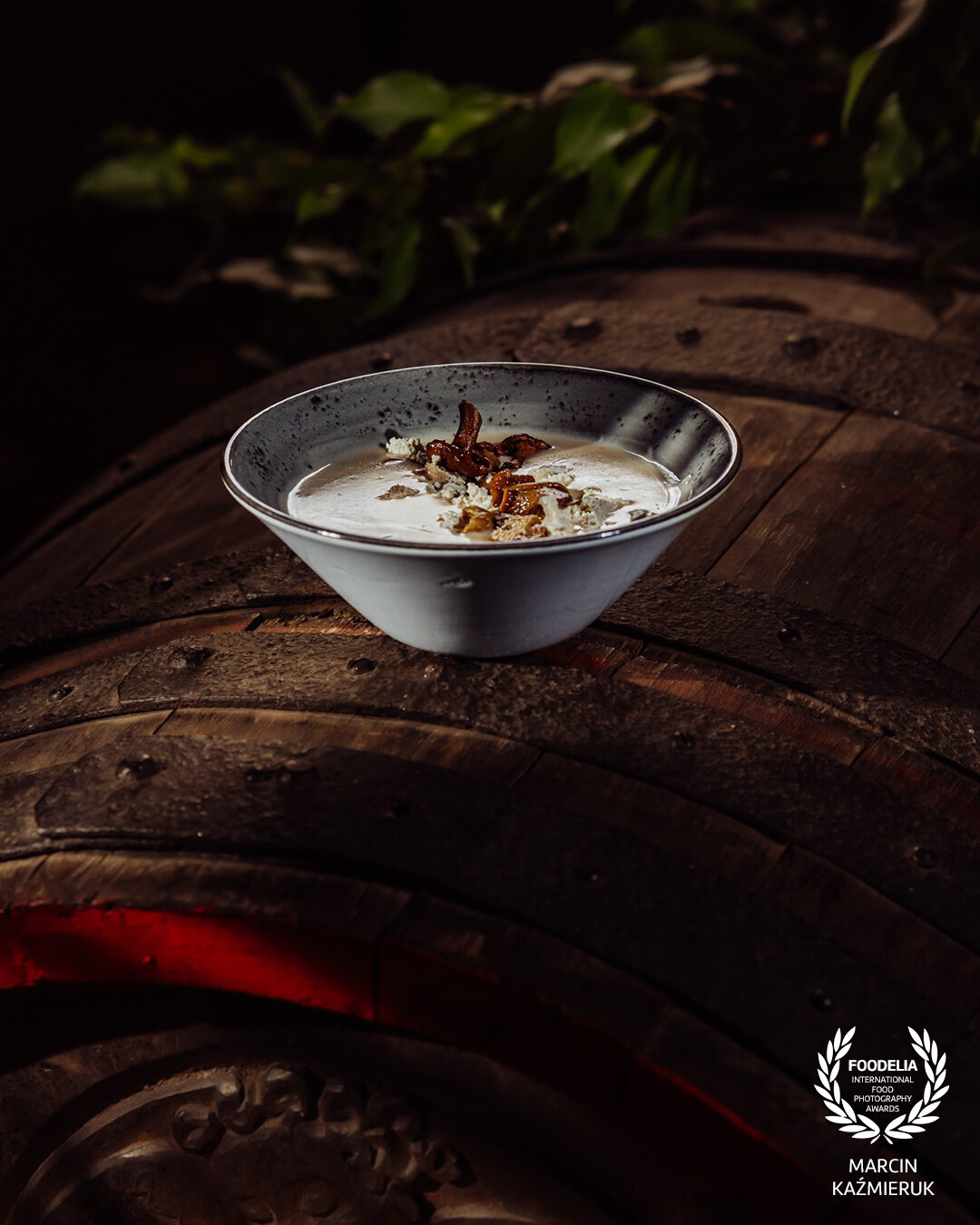 Forest - vegan proposition from @concordiahotel Zachełmie Poland. Cream of marinated chanterelles and smoked tofu. <br />
<br />
@marcin4funphotos<br />
@fotofoodie