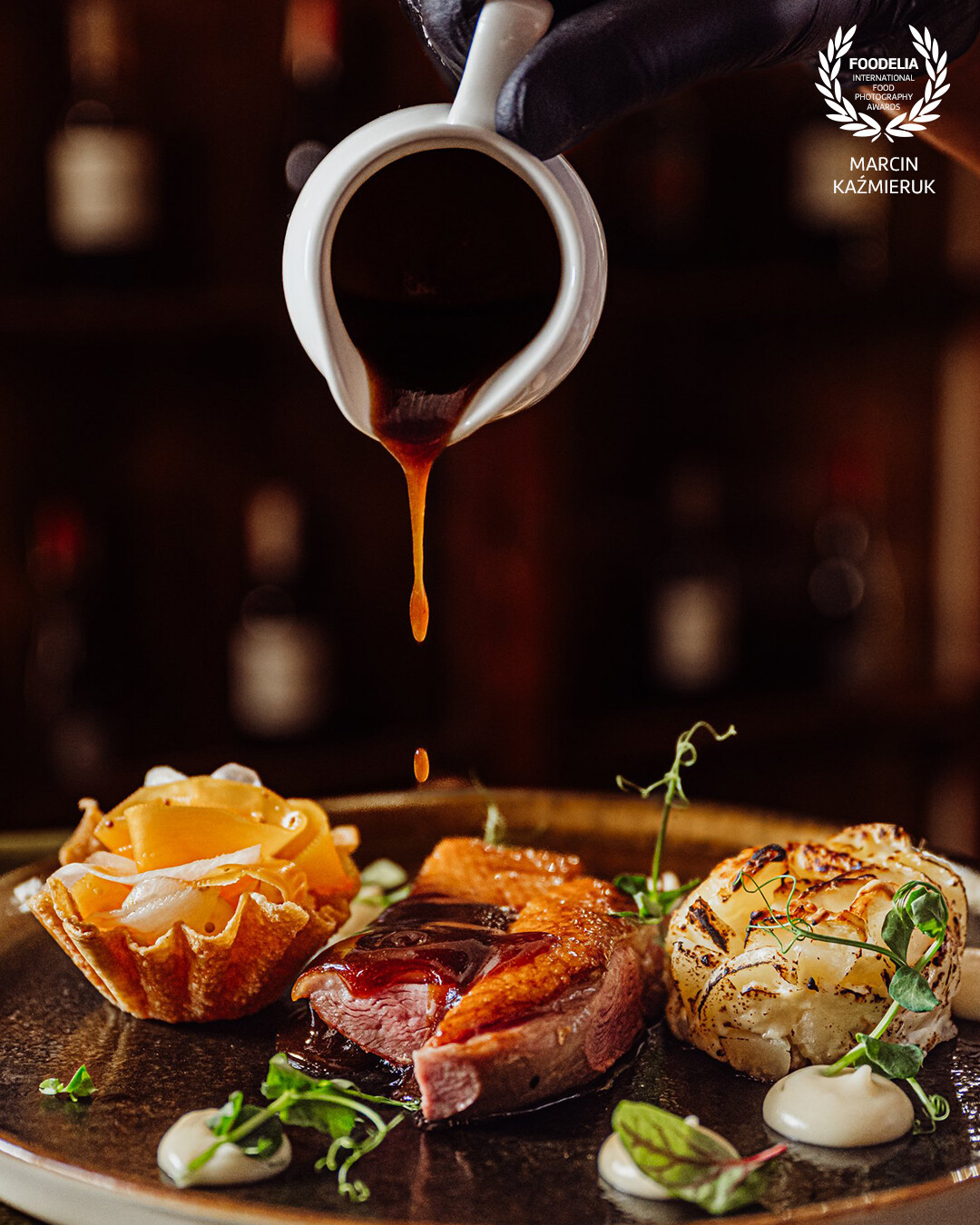 New menu at Mamma Mia Karpacz - Poland made by chef @yevhenii.yakushyn<br />
Sous vide duck breast with potato gratin, pickled vegetable salad tart, parsnip puree, demi glace sauce.<br />
@mamma_mia_karpacz<br />
@marcin4funphotos<br />
@fotofoodie<br />
@lesny_dwor_w_karpaczu<br />
@piekarniamiopadre<br />
@nikon_pl @nikoneurope @nikonusa @godox_global