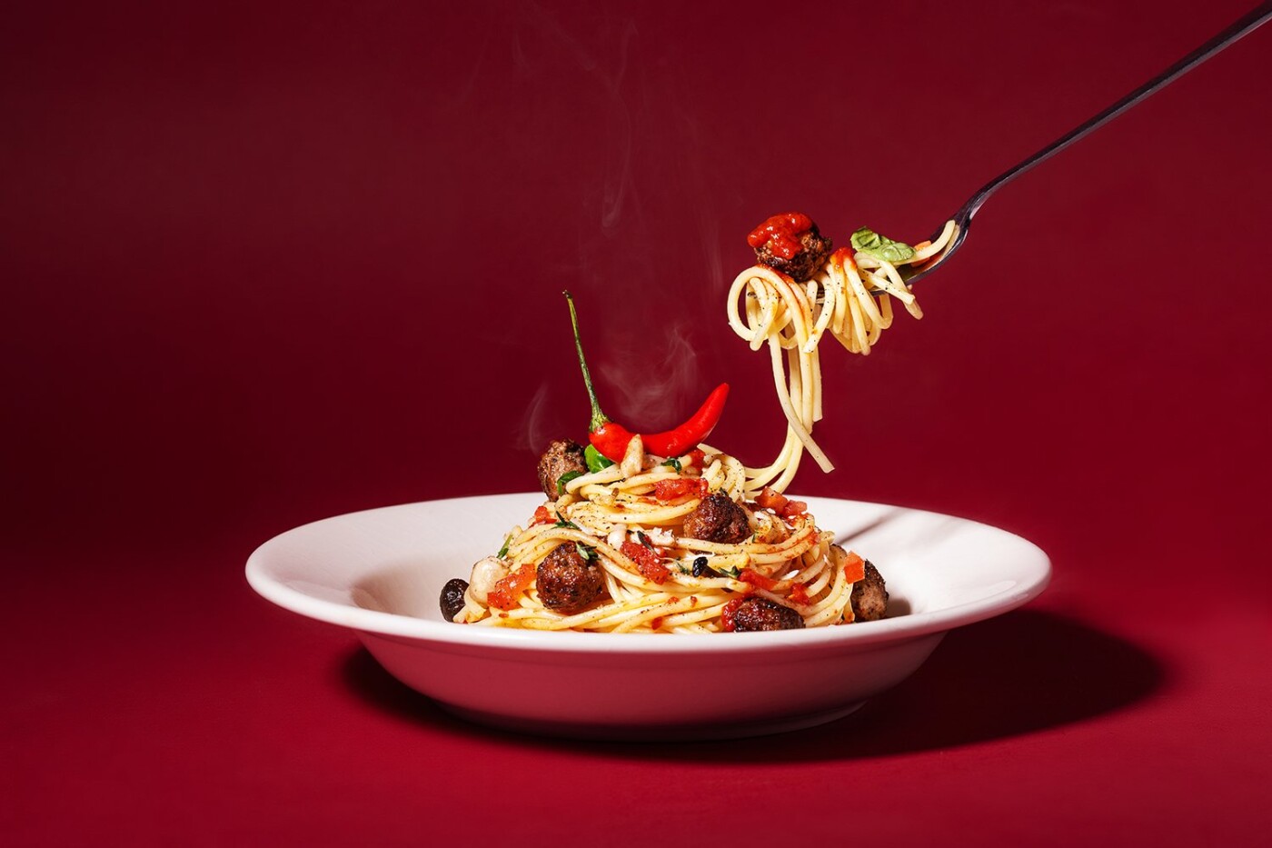 Red was the theme and this picture is all about styling a pasta dish