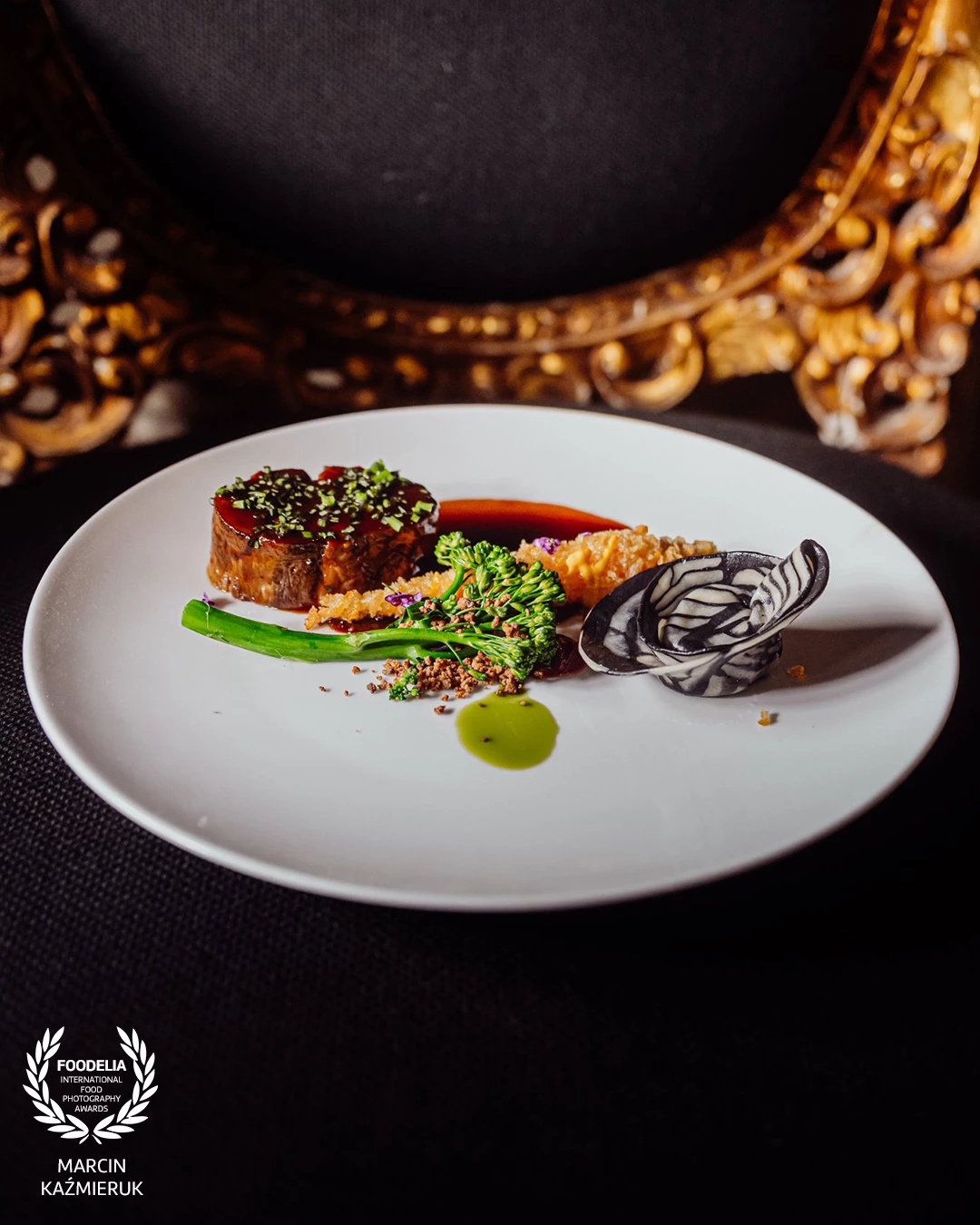 Dish was prepared by great chefs Mateusz Szpytma and Miroslaw Jadach as a dinner at "100 Poland Best Restaurants" Gala at Brunów Palace.<br />
<br />
Slow-roasted wild boar served with tortelloni stuffed with baked potato with goat cheese and mint, and white chocolate glazed carrots. The whole thing is complemented by an aromatic pine and dogwood sauce.<br />
<br />
@marcin4funphotos @szpytmamateusz @chef_jadach @palacbrunow <br />
@fotofoodie @poland100bestrestaurants<br />
@nikon_pl @nikoneurope @nikonusa