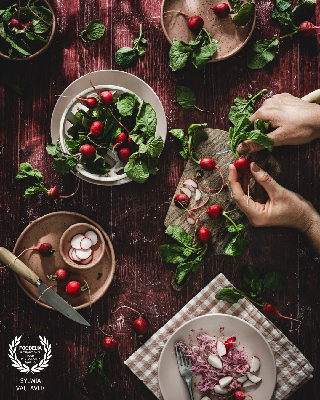 Prepping all the radishes to enjoy as a snack, in a salad, and for breakfast with cottage cheese. Those little gems deliver delicious crunch and spicy flavor.