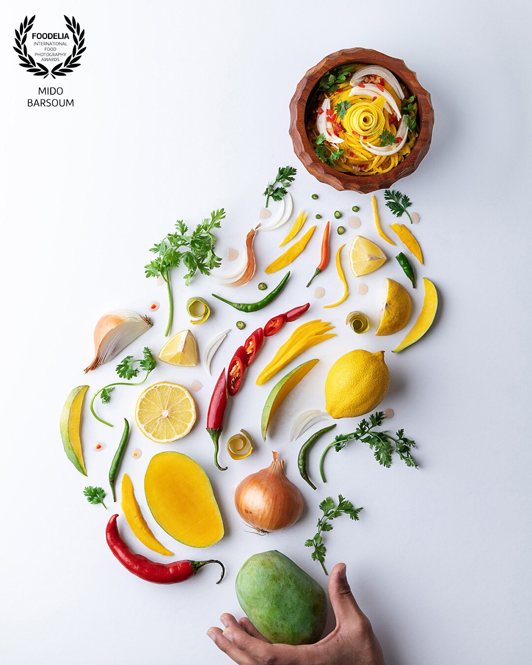 This was actually a homage to Nikki Astwood and my entry into an Instagram challenge hosted by her and Food Art Project.<br />
I wanted to try an slightly break the common way of laying out these kinds of setups. Instead of a square, heart or circle with a defined edge, I thought of creating a more dynamic shape that would lead us to the hero dish.<br />
This photo also won first place. Thank you Nikki and Mridul.