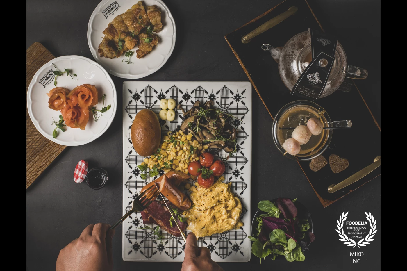 Farmer's Breakfast served with signature tea set at Arteastiq Tea Lounge, Mandarin Gallery Singapore.