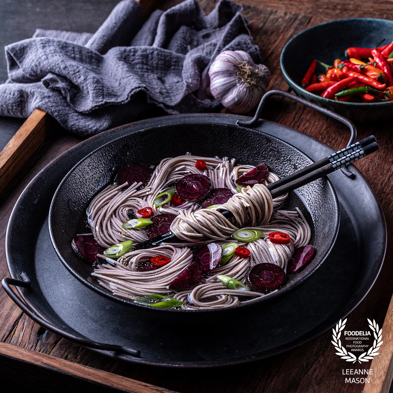Celebrating a warm bowl of udon noodles with a little bit of heat and alot of colour, texture and shape.