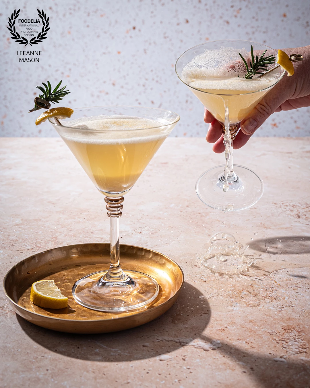 I wanted to use hard light with these whiskey sours, which was perfect in using a fast shutter speed to capture the 'oops' moment.