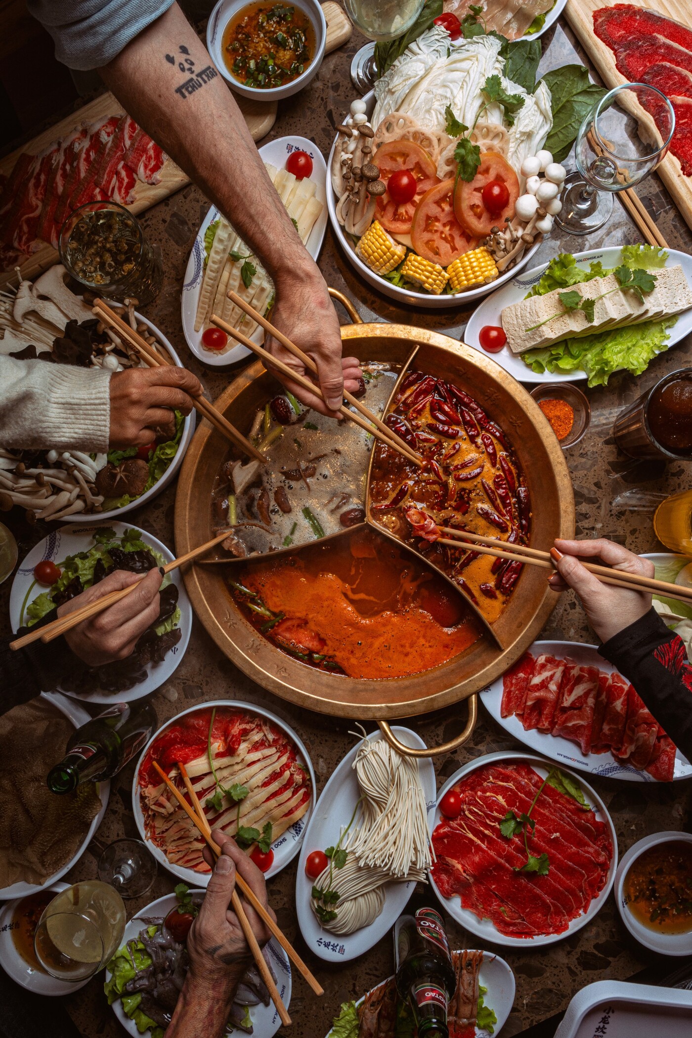 Around the Spicy Hotpot.

Photo taken for the restaurant Shoo Loong Kan in Lisbon, Portugal.