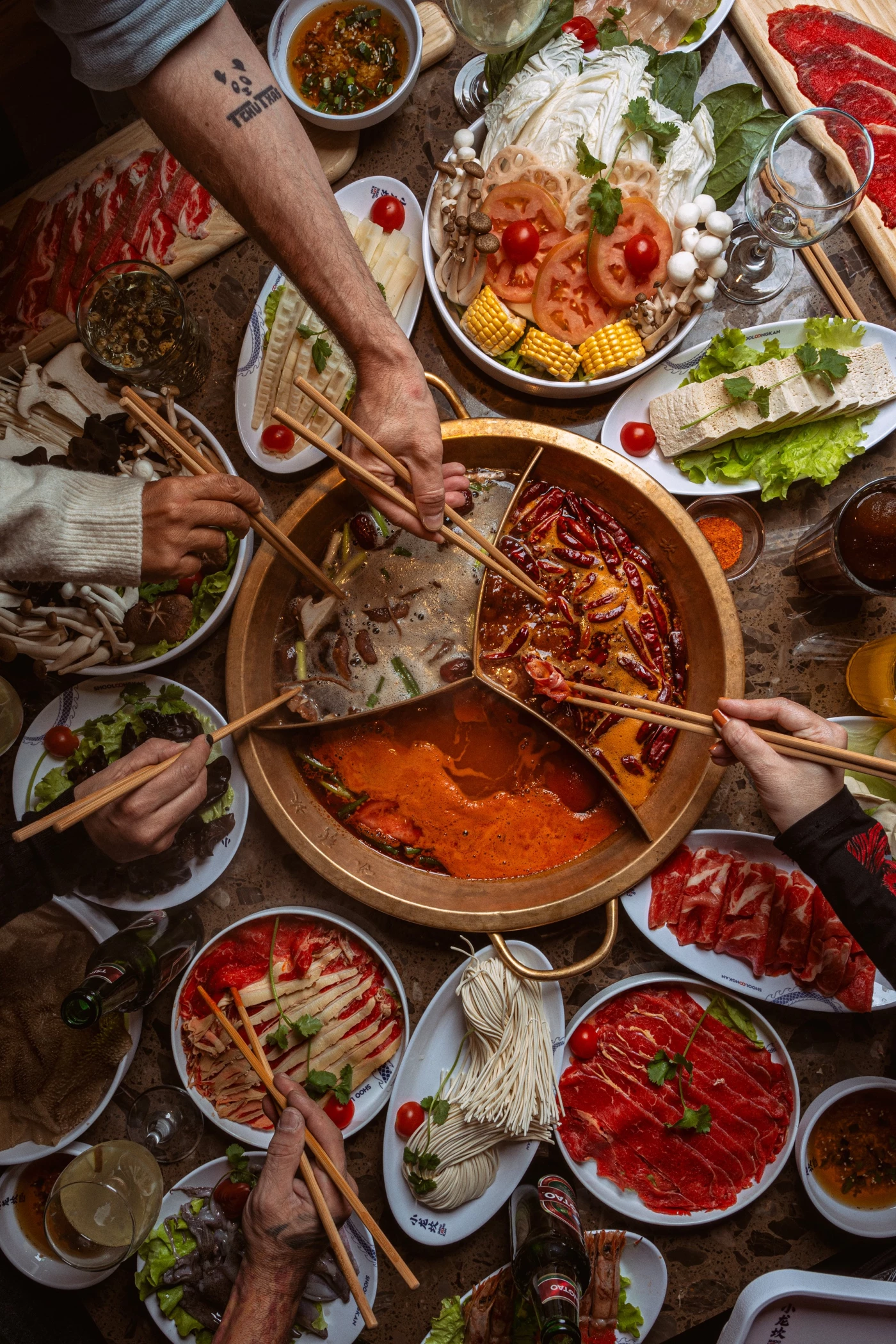 Around the Spicy Hotpot.

Photo taken for the restaurant Shoo Loong Kan in Lisbon, Portugal.