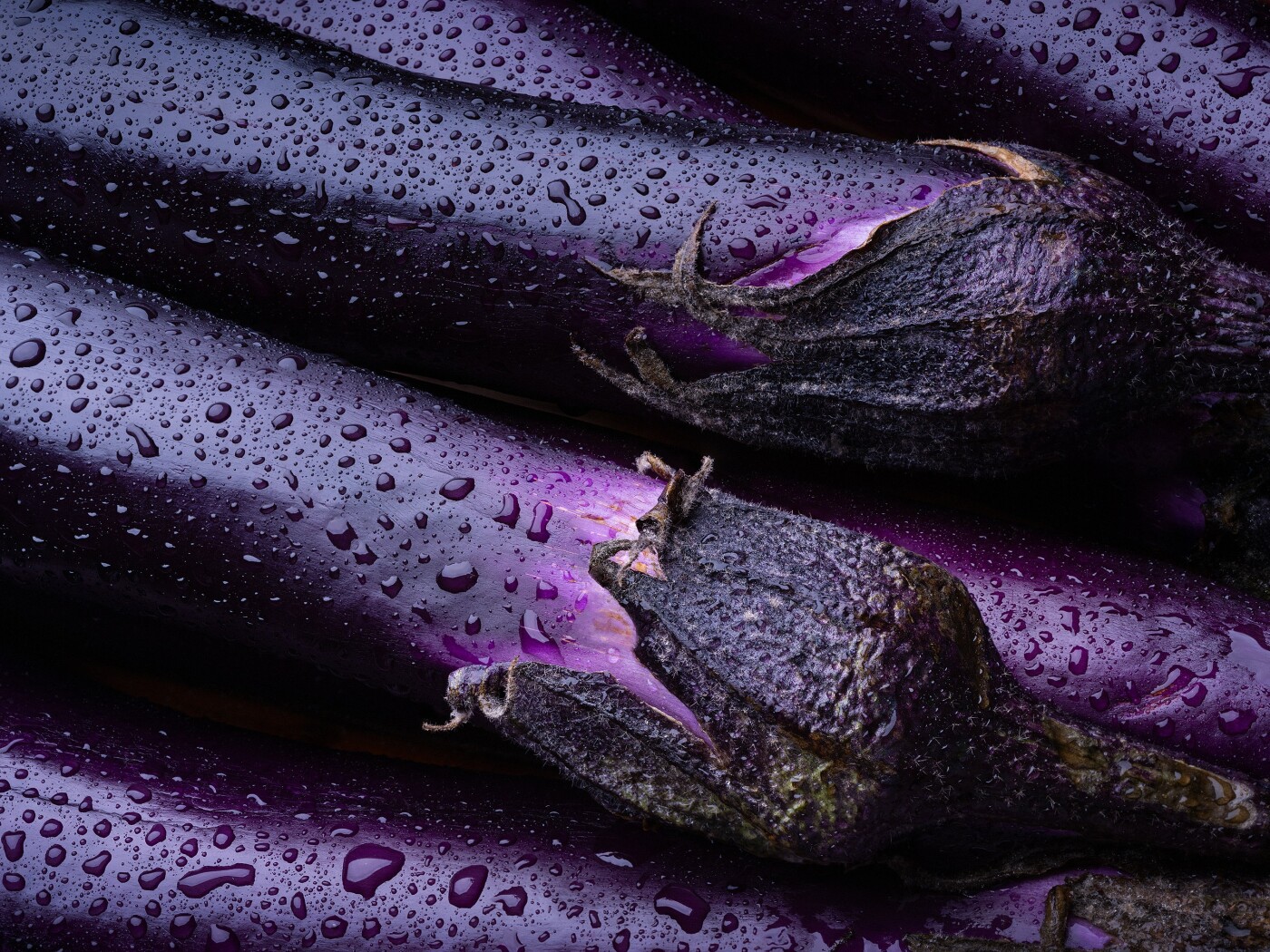 Asian style long aubergines.. such a glorious rich purple colour. I just wanted to bring out the ric...