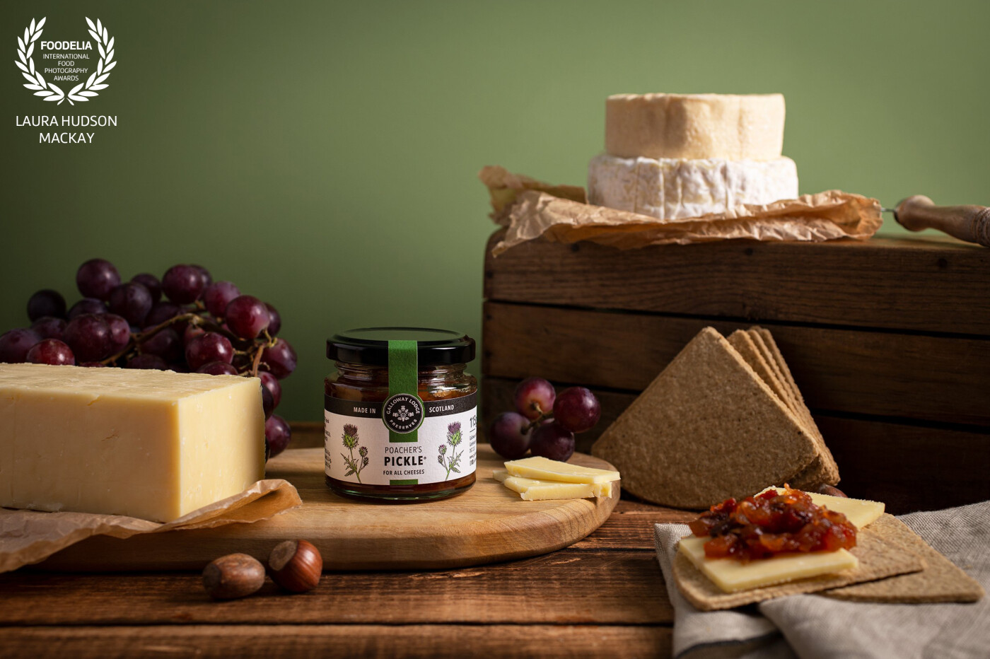 One for all the cheese lovers… a product photoshoot of the ‘Perfect for Cheese’ range by Galloway Lodge, Scotland. <br />
This photograph was part of a series of images of 5 products. I wanted the mood of the lighting, together with carefully chosen props to feel like a rustic farm-shop.