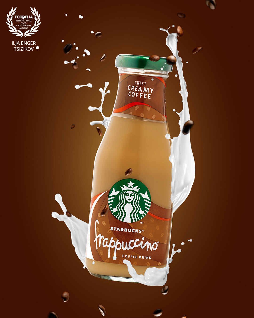 Frappuccino is a line of blended iced coffee drinks sold by Starbucks. It consists of coffee or crème base, blended with ice and ingredients such as flavored syrups and usually topped with whipped cream and or spices. Wikipedia<br />
Introduced: 1995; 28 years ago