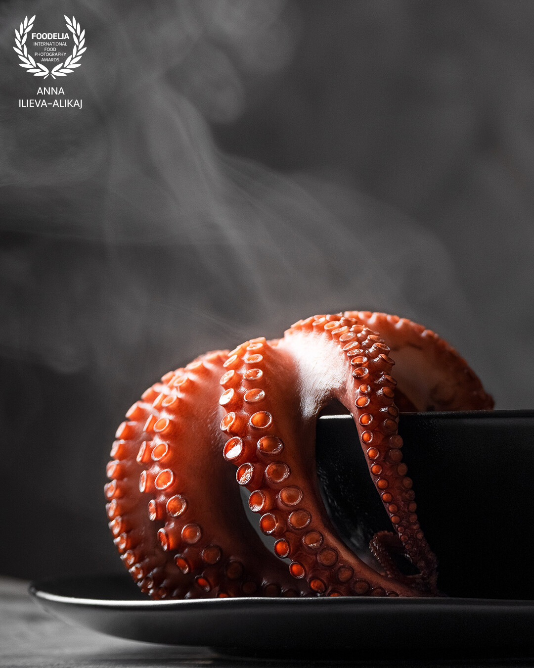 Modern minimal style and shot in low key for stand up the beauty of this octopus tentacles.